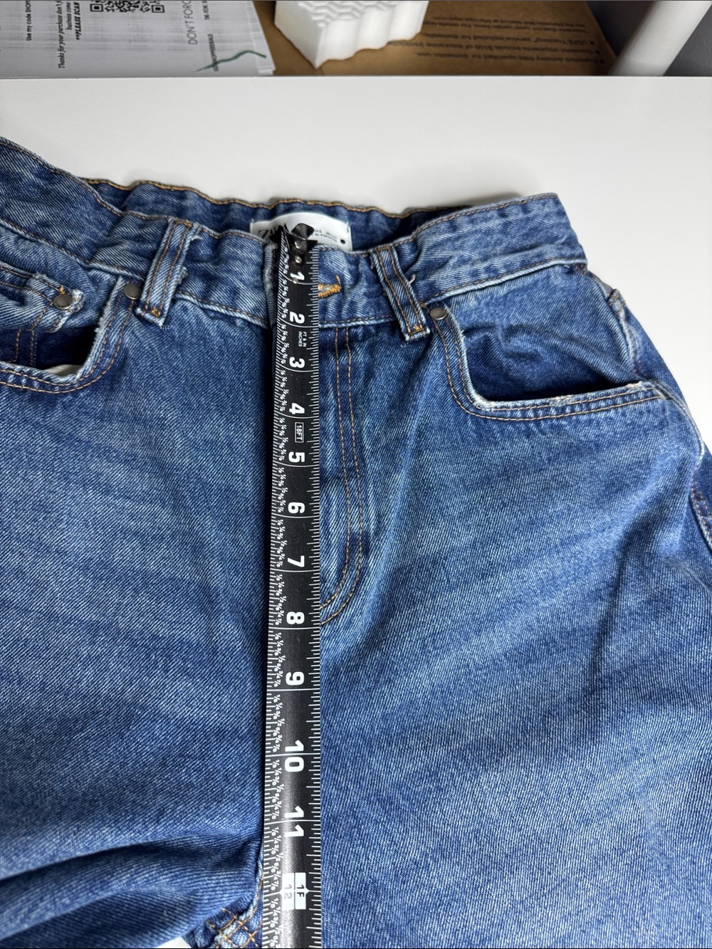 ZARA Wide Leg Denim Culotte Jeans | High Rise | Size US 6 - Picture 9 of 13